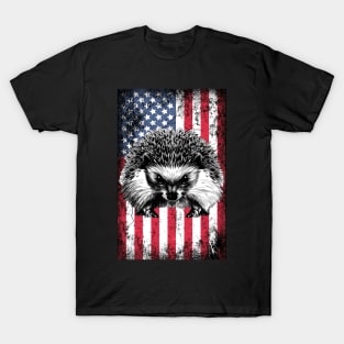 Patriotic Porcupine American Flag T-Shirt